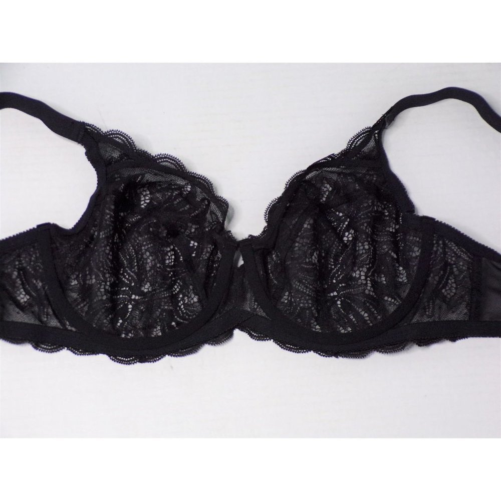 FELINA Peridot Lace Non-Padded Underwire Bra Black 36D #115073 NEW $54 - Picture 8 of 12